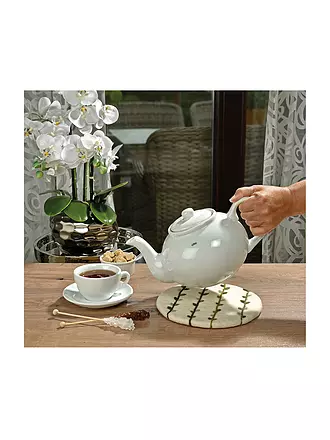 CILIO | Topfuntersetzer LANA EDERA rund Weiss / Grau | 